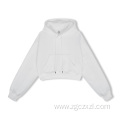 Autumn fleece thickened leaky navel hooded sweatshirt set